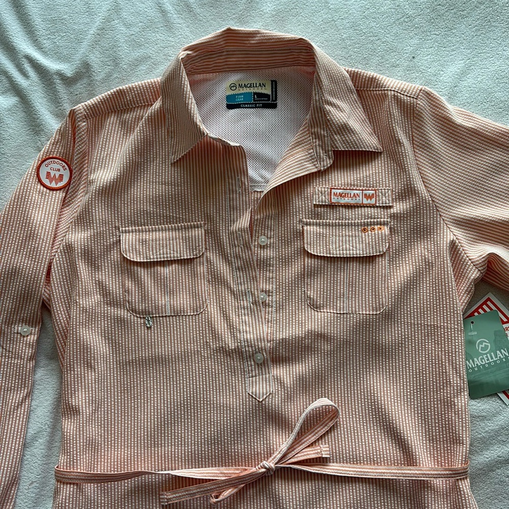 NWT WOMENS WHATABURGER MAGELLAN STRIPE DRESS LARGE